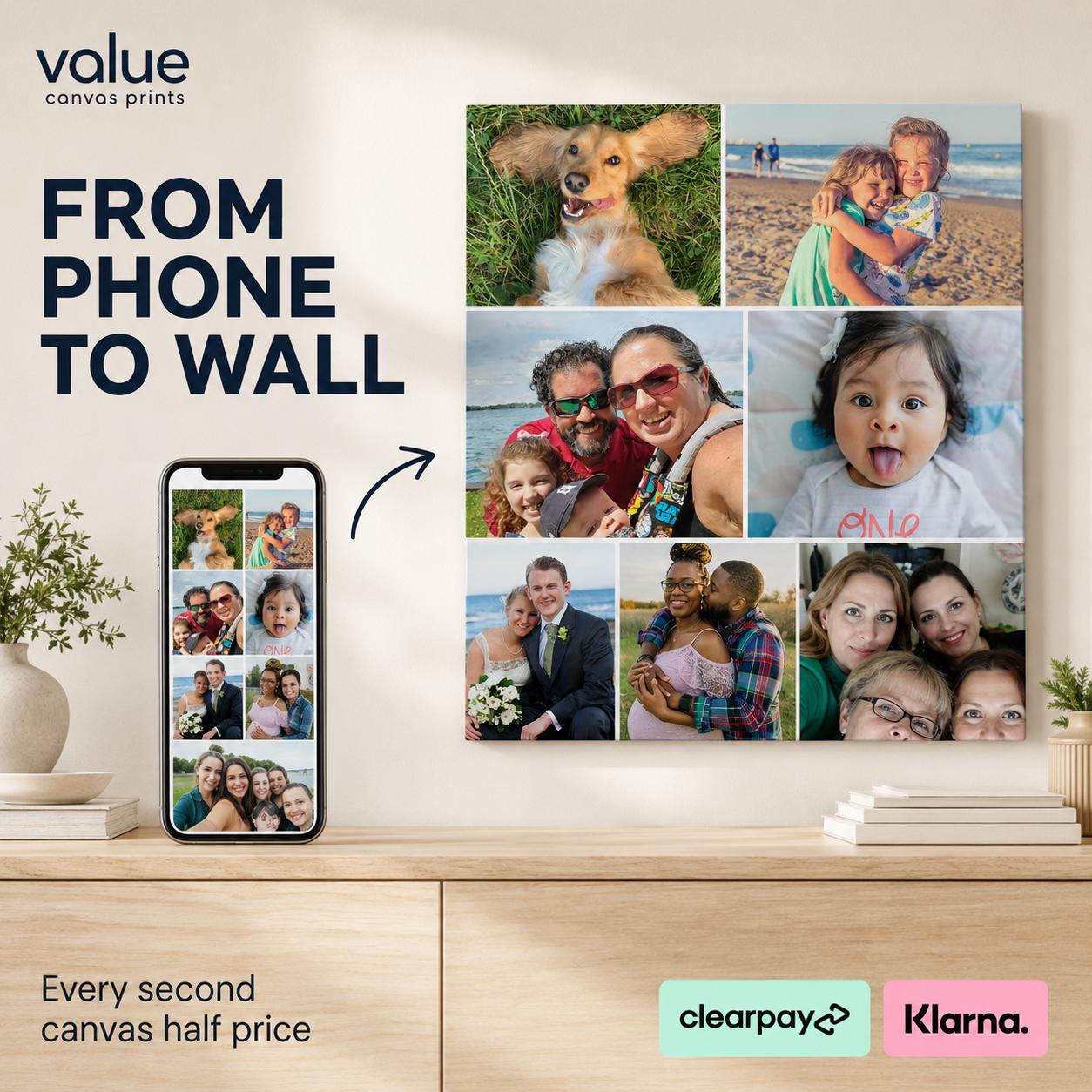 Start your Christmas shopping early with personalised canvas prints. Every second canvas is half price, with online ordering and same-day printing in Portsmouth.